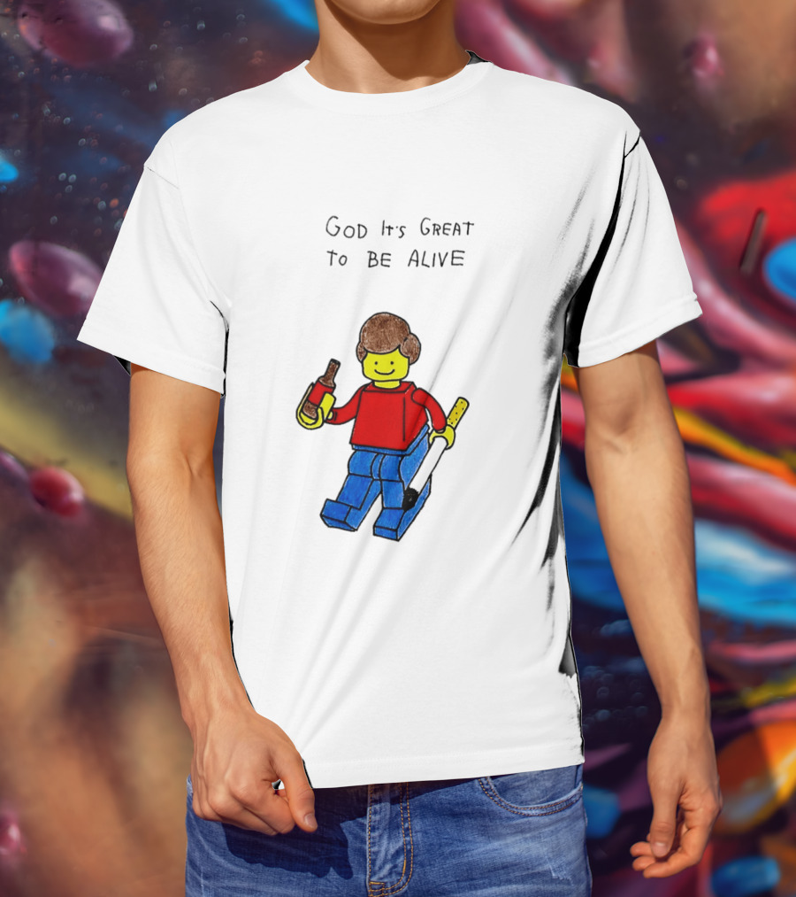 Lego God It's Great To Be Alive Paintbrush And Bottle T-Shirt