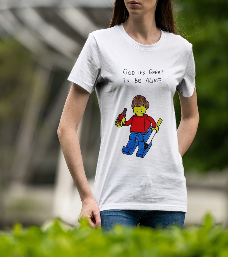 Lego God It's Great To Be Alive Paintbrush And Bottle T-Shirt