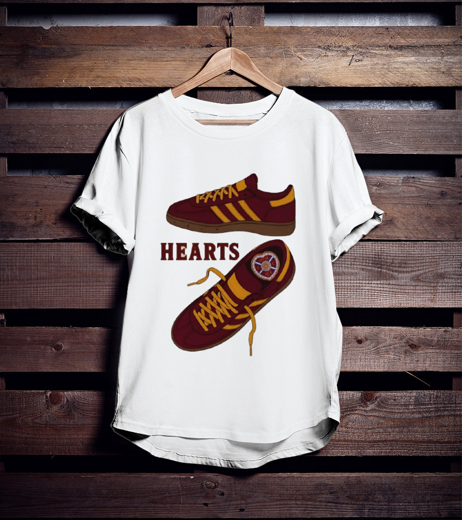 Hearts Casuals 1874 Maroon And Gold Shoes T-Shirt