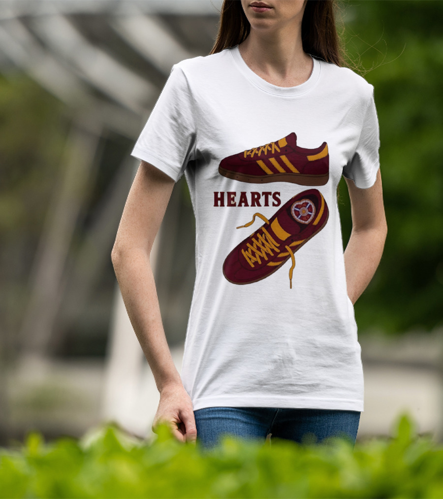 Hearts Casuals 1874 Maroon And Gold Shoes T-Shirt