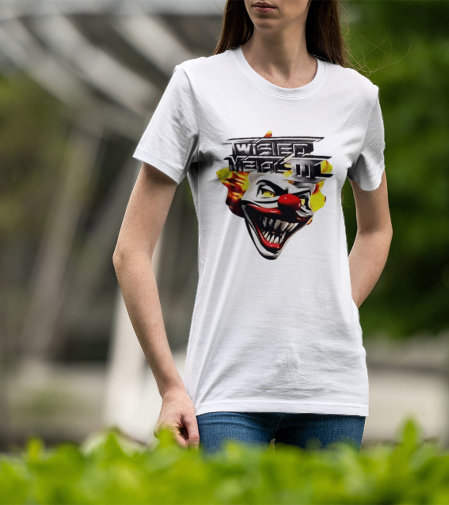 Twisted Metal III Sweet Tooth Clown Face Fiery Hair T-Shirt