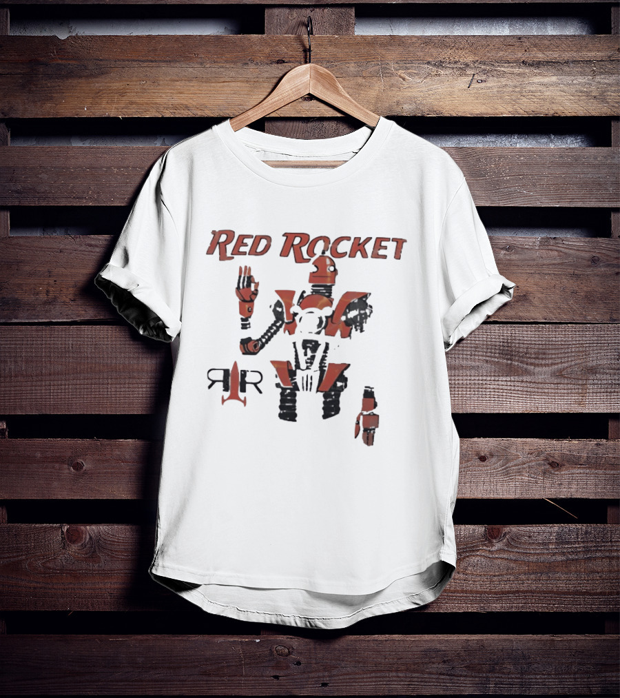 Red Rocket Robot Iconic Fragmented Design R R T-Shirt