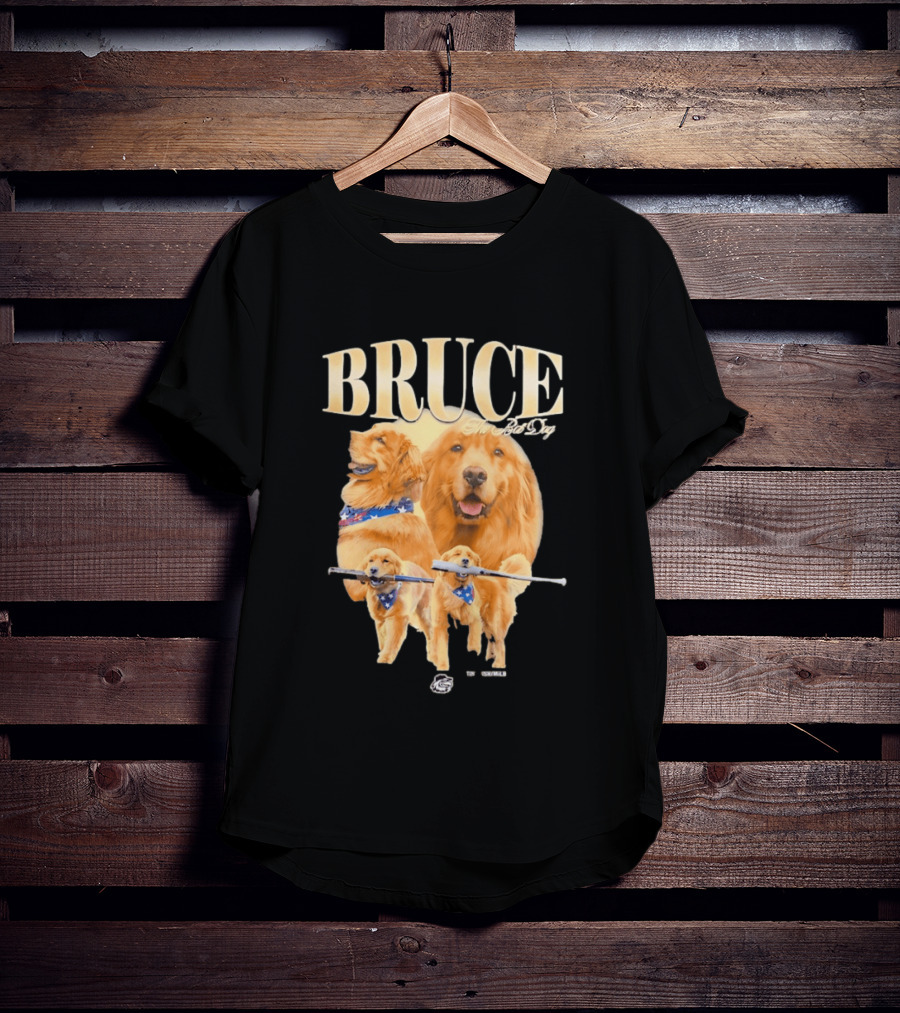 Bruce The Bat Dog Rochester Red Wings Baseball Golden Retriever T-Shirt