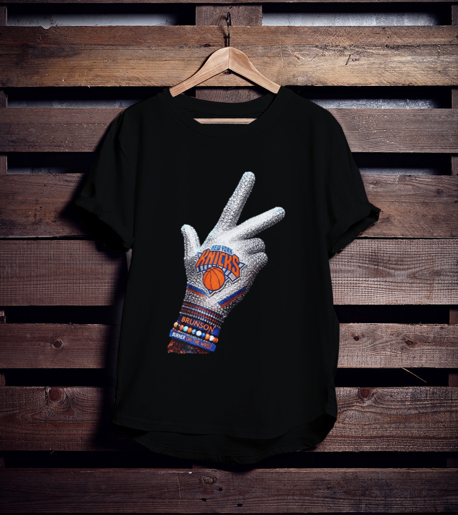 New York Knicks Iceman Jalen Brunson Burner On The Wrist Diamond Chain T-Shirt