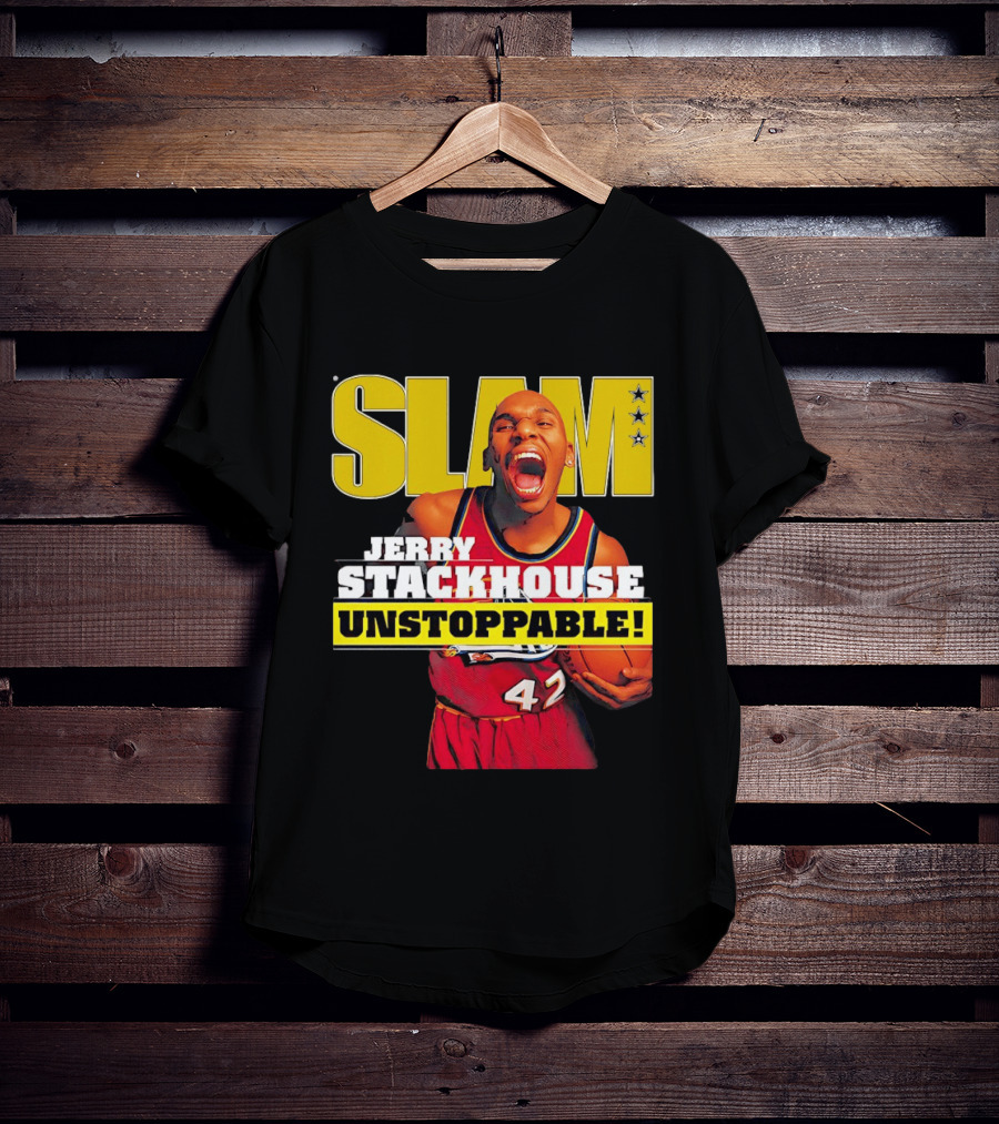 Jerry Stackhouse SLAM Unstoppable Detroit Pistons 42 Hardwood Classics Basketball T-Shirt