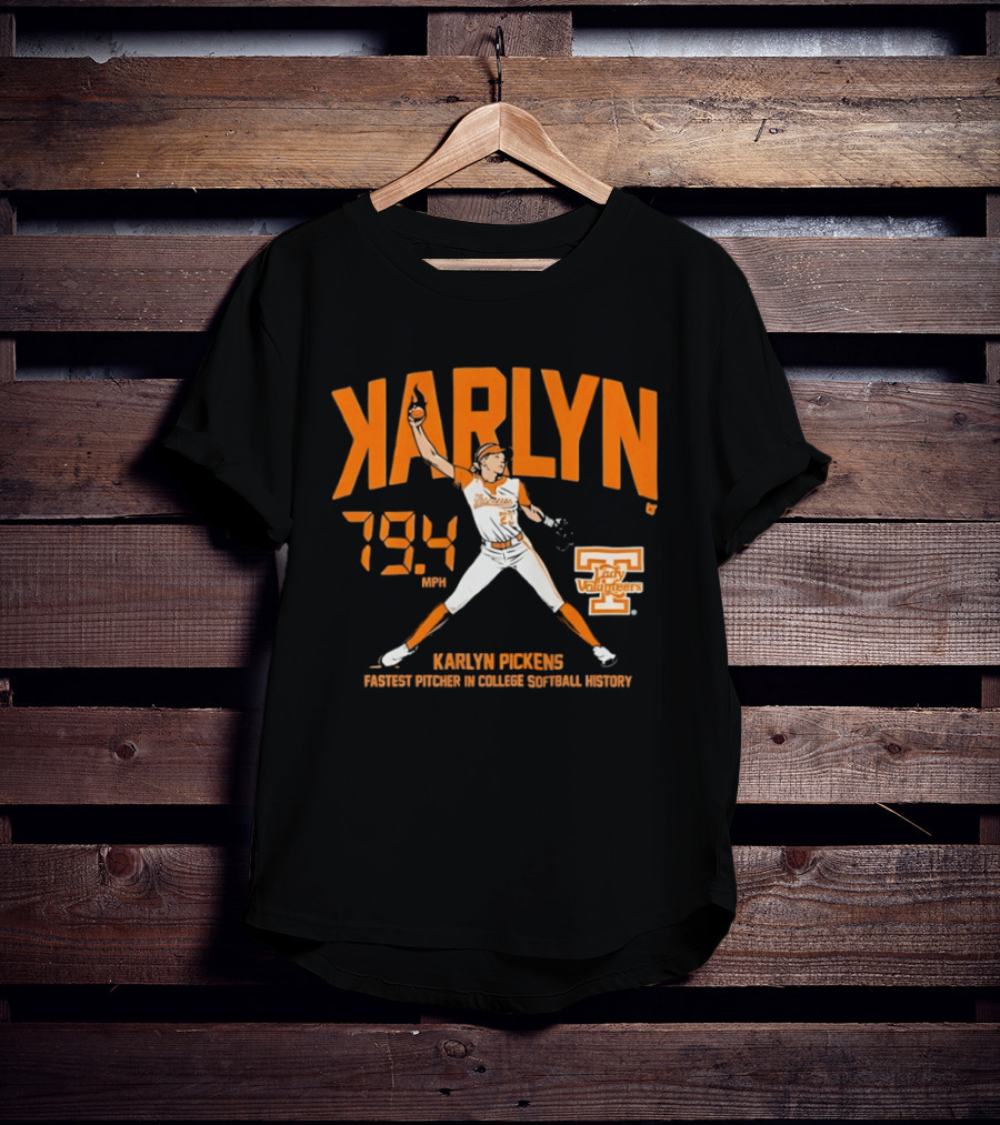 Karlyn Pickens 79.4 MPH Lady Volunteers Fastest Pitcher College Softball History T-Shirt