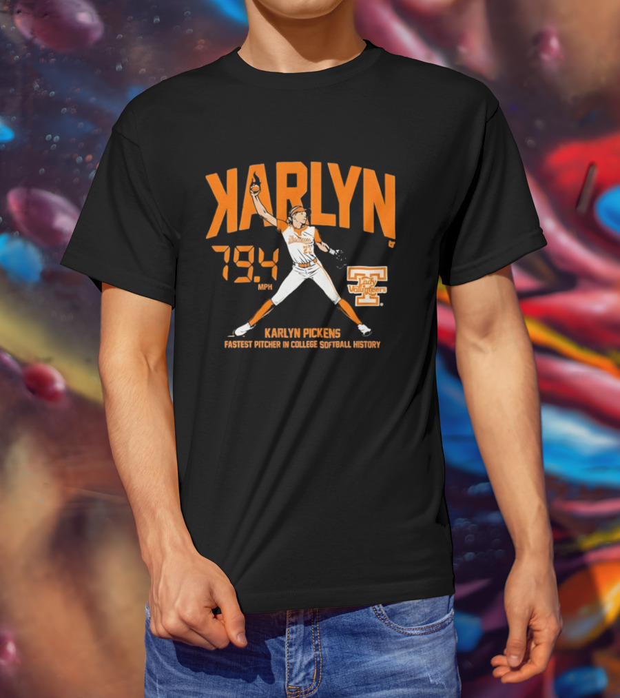 Karlyn Pickens 79.4 MPH Lady Volunteers Fastest Pitcher College Softball History T-Shirt