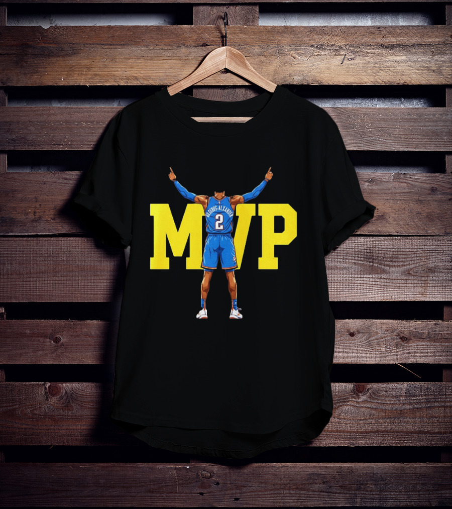 MVP Back 2 Back Shai Gilgeous Alexander Oklahoma City Thunder Basketball Player Blue Jersey Number 2 T-Shirt