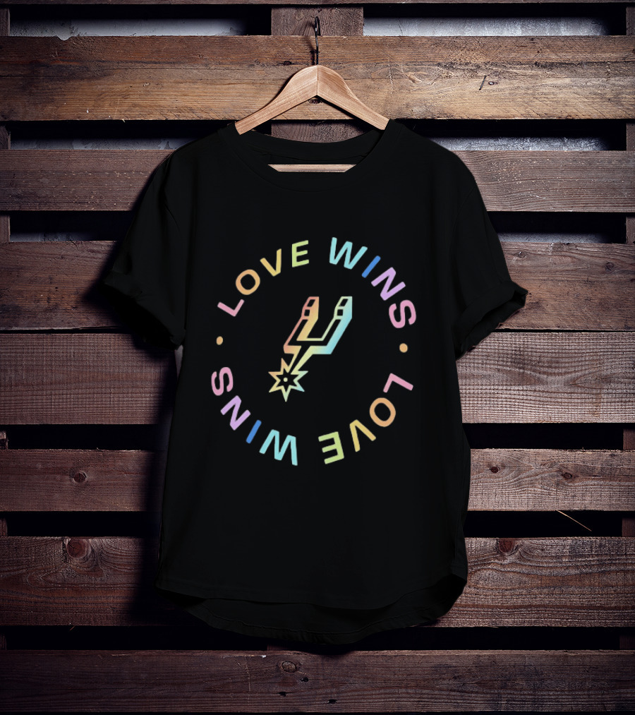 San Antonio Spurs Love Wins Neon Basketball T-Shirt