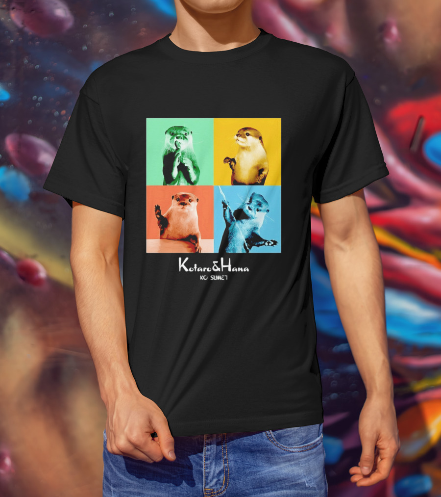 Kotaro And Hana Otters Pop Art Kotsumet T-Shirt