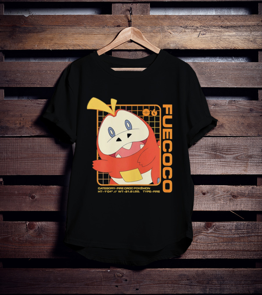 Fuecoco Fire Croc Pokémon Character Art Kanto Region T-Shirt
