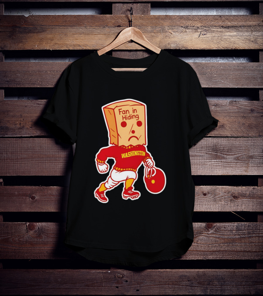 Washington Commanders Fan In Hiding Paper Bag Football Humor T-Shirt