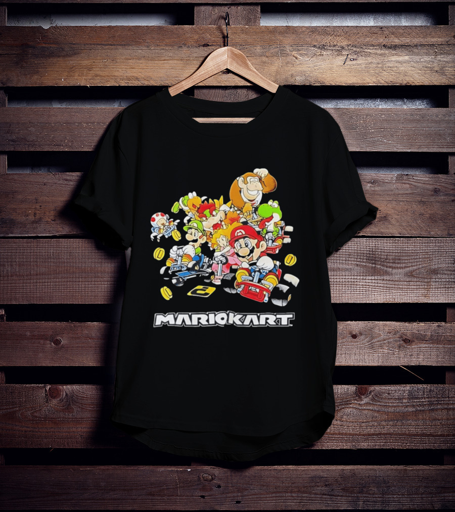 MARIOKART Racing Characters Compilation Black T-Shirt