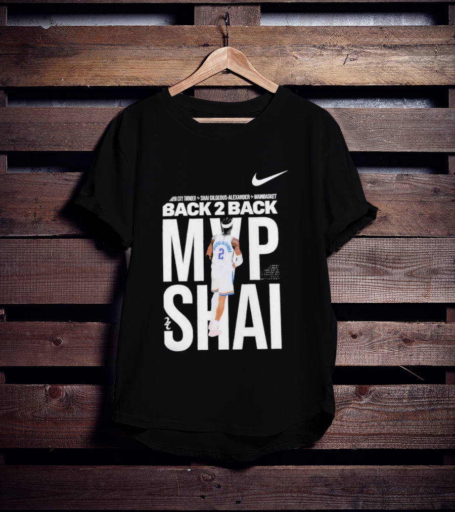 SGA Shai Gilgeous Alexander Back 2 Back MVP OKC Thunder Nike T-Shirt