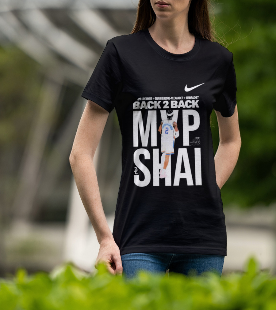 SGA Shai Gilgeous Alexander Back 2 Back MVP OKC Thunder Nike T-Shirt