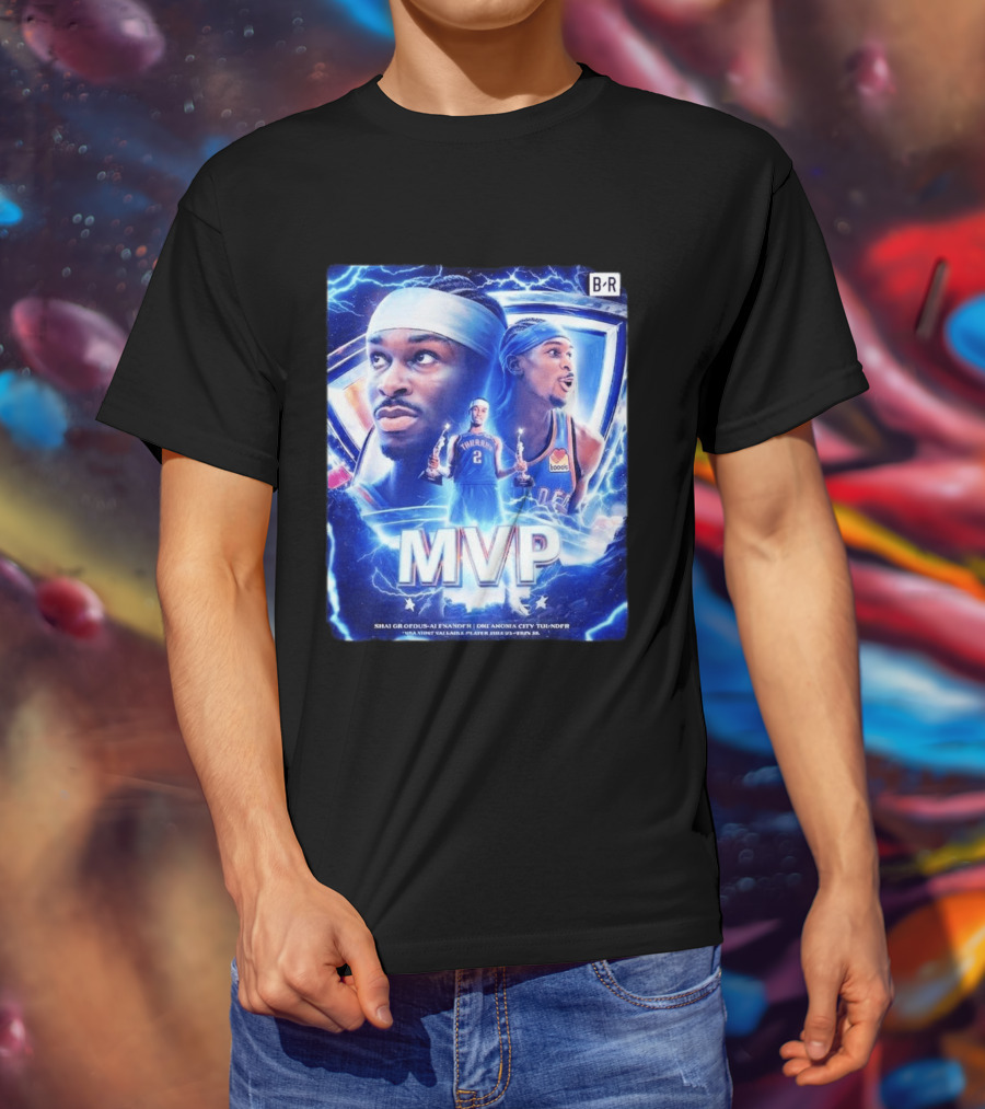 Shai Gilgeous Alexander MVP Thunder 2024 Electrifying Tribute B/R Edition T-Shirt