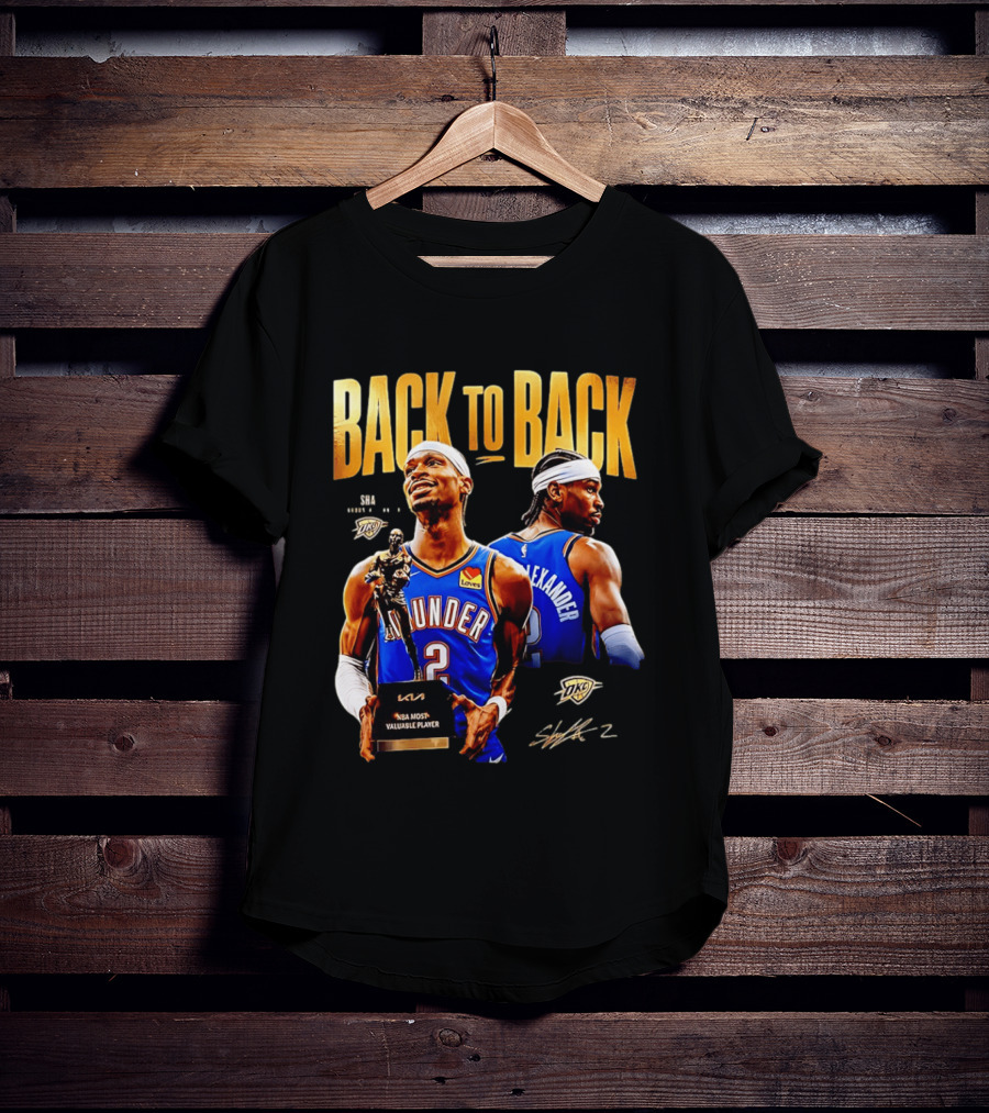 Shai Gilgeous Alexander Back To Back 2026 NBA MVP OKC Thunder SGA 2 T-Shirt