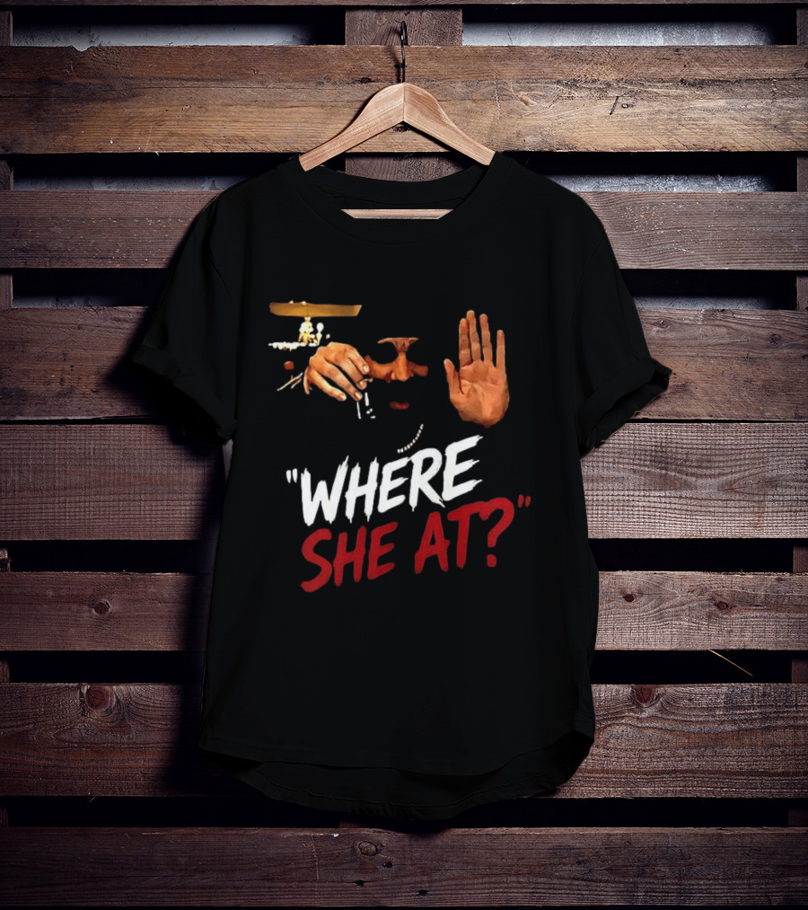 Where She At Drake Burning Bridges Hand Gesture And Chained Necklace T-Shirt