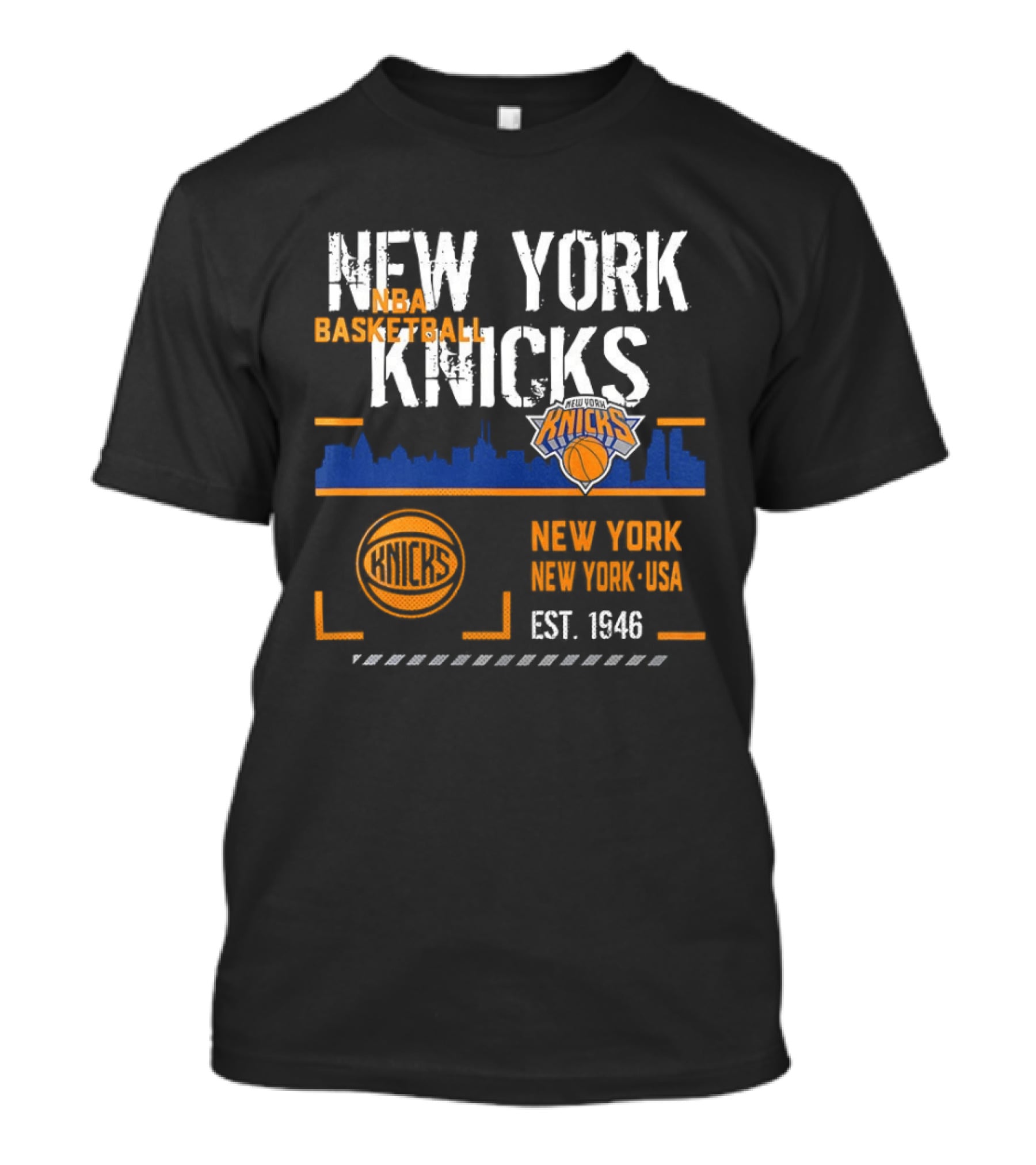 New York Knicks NBA Basketball Skyline Est 1946 T-Shirt