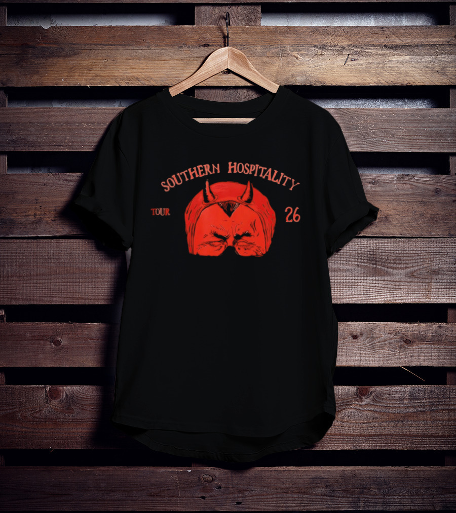 Southern Hospitality Tour 26 Devil Mask Red Horns T-Shirt