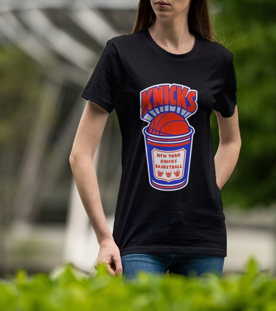 New York Knicks Basketball Orange Cup Knicks T-Shirt