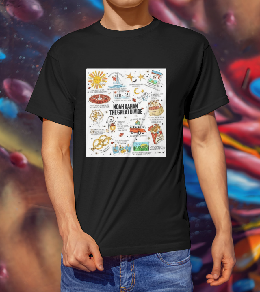 Noah Kahan The Great Divide Album Art Lyric Doodle August 31 Highlights T-Shirt