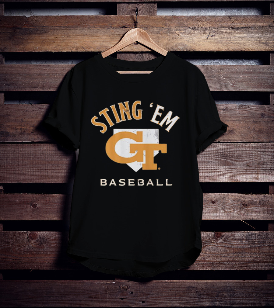 Georgia Tech Yellow Jackets Sting 'Em GT Baseball Home Plate T-Shirt