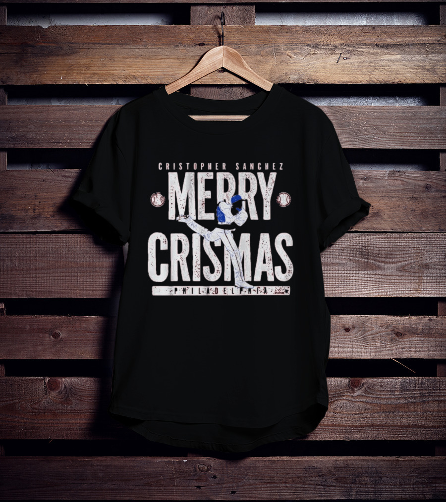 Philadelphia Phillies Cristopher Sanchez Merry Crismas Baseball Pitcher T-Shirt