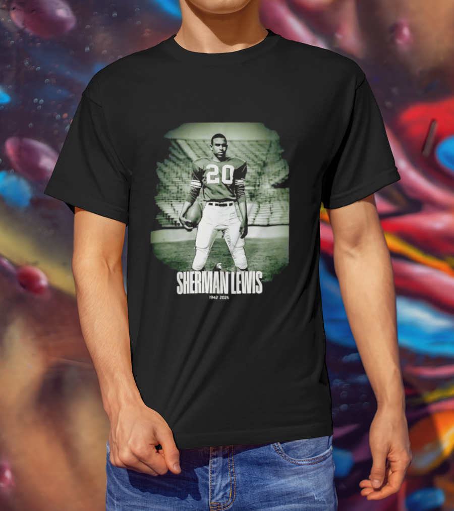 Sherman Lewis 1942 2026 Legendary Number 20 Football T-Shirt