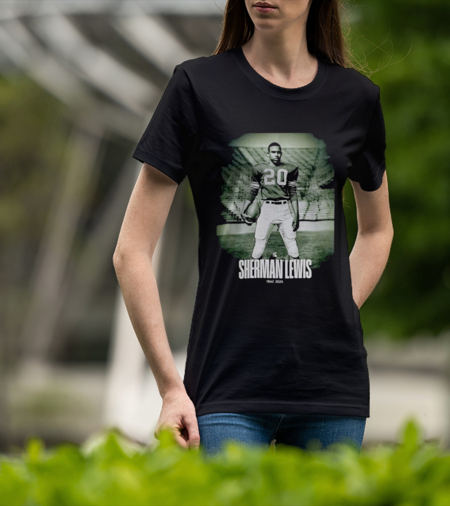 Sherman Lewis 1942 2026 Legendary Number 20 Football T-Shirt