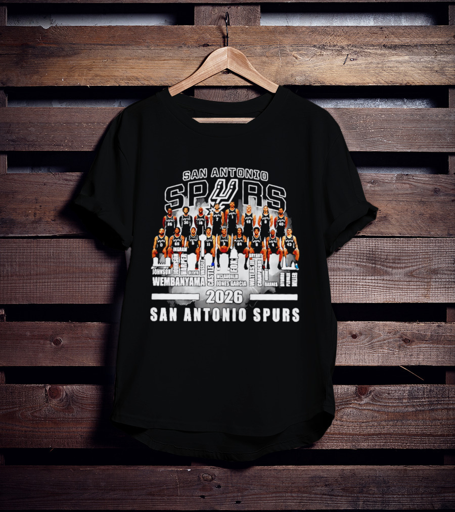 San Antonio Spurs Players 2026 Names Lineup T-Shirt