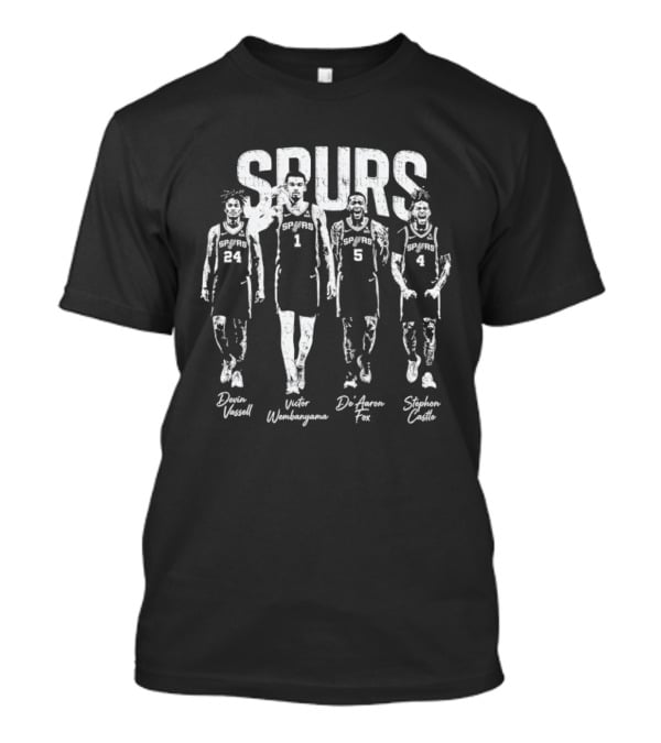 Spurs Victor Wembanyama Devin Vassell De'Aaron Fox Stephon Castle T-Shirt