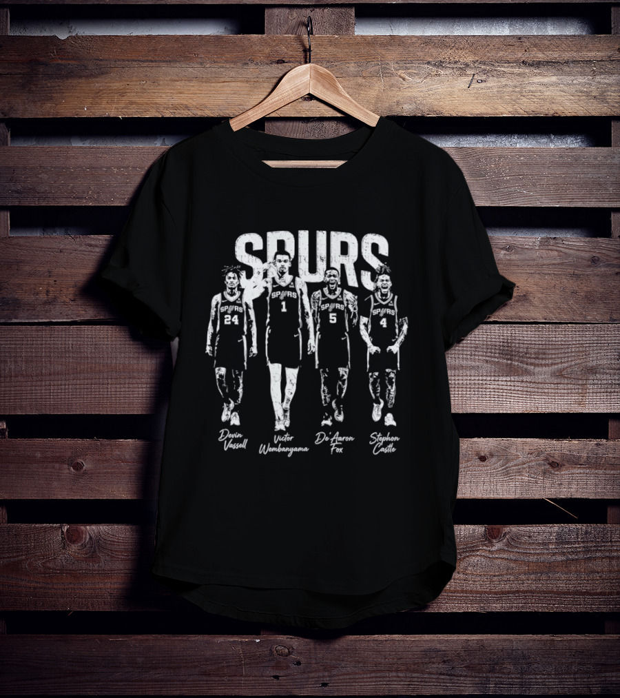 Spurs Victor Wembanyama Devin Vassell De'Aaron Fox Stephon Castle T-Shirt