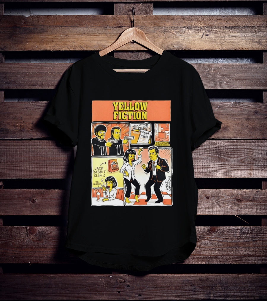 Yellow Fiction Royale Cheese Dance Champions Jack Rabbit Slim's T-Shirt
