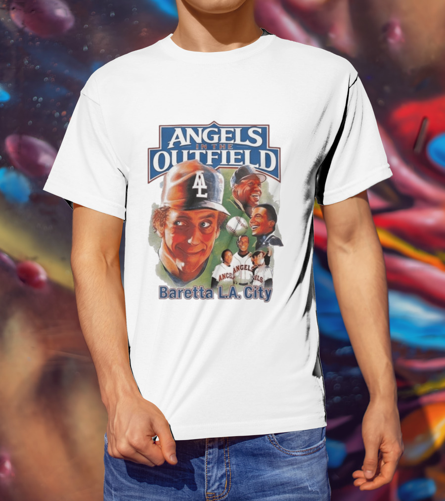 Angels In The Outfield Baretta LA City Players Baseball Movie T-Shirt