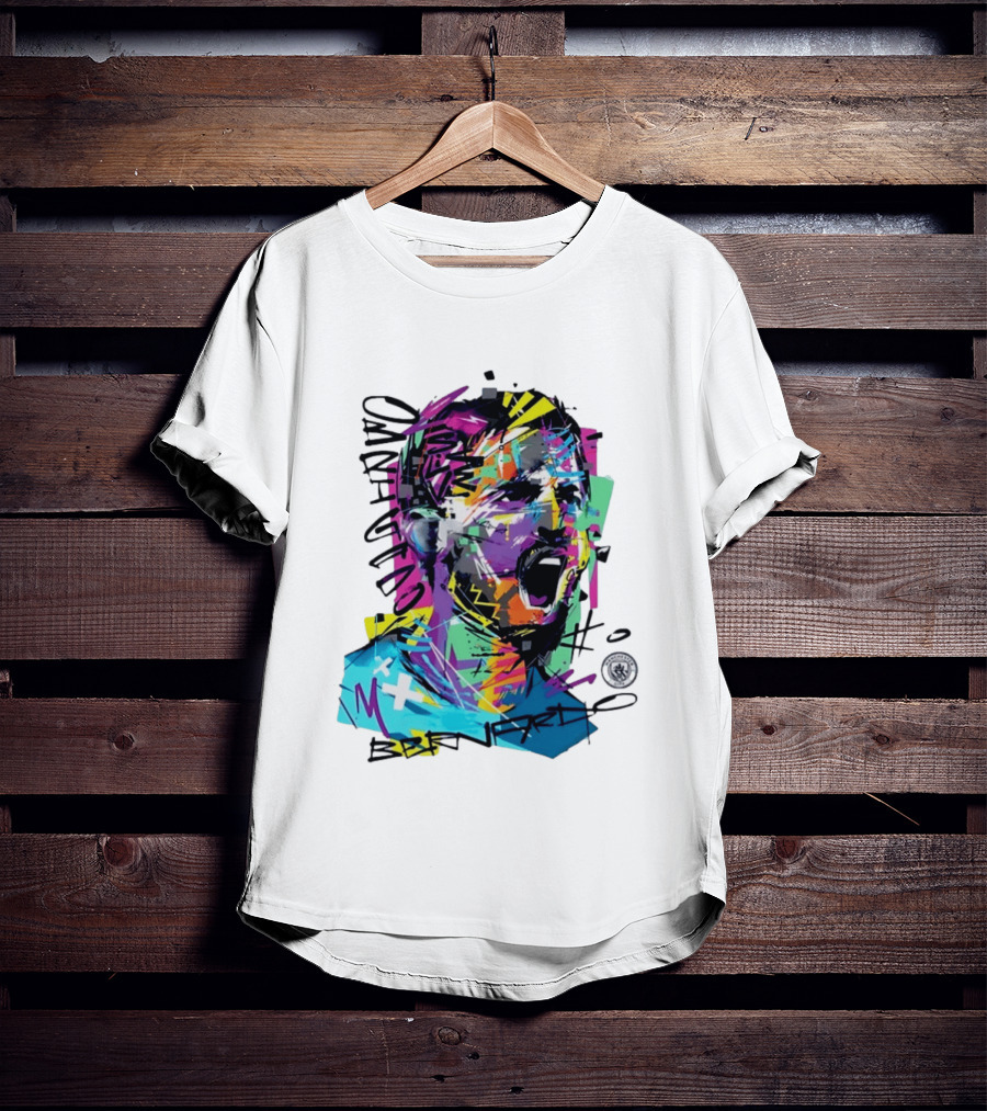 Bernardo Silva Manchester City FC 2026 Dynamic Paint Explosion T-Shirt