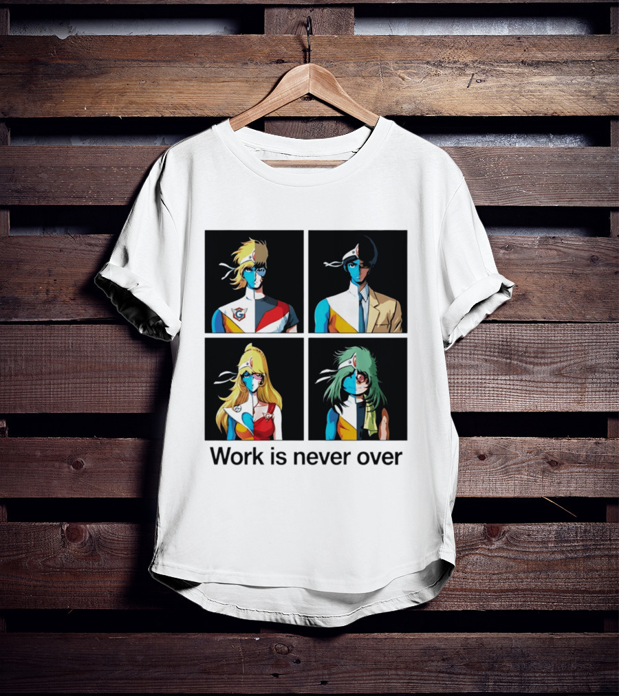 Crescendolls Work Is Never Over Daft Punk Interstella 5555 Characters T-Shirt