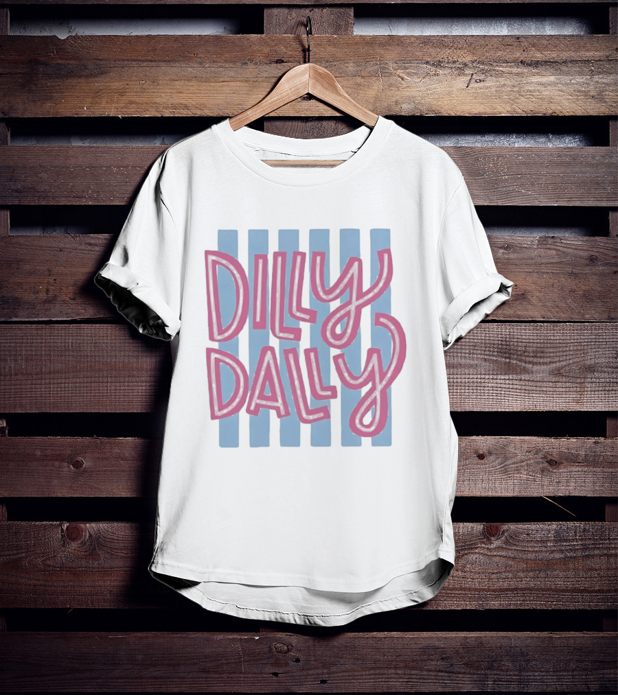 Dilly Dally Babier Pink And Blue Striped Playful T-Shirt
