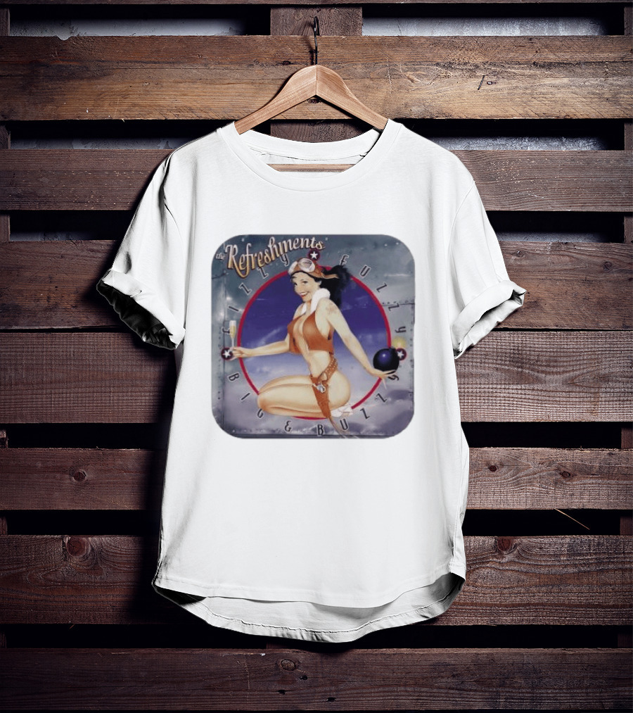 The Refreshments Fizzy Fuzzy Big & Buzzy 1996 Album Cover Vintage Pin Up T-Shirt