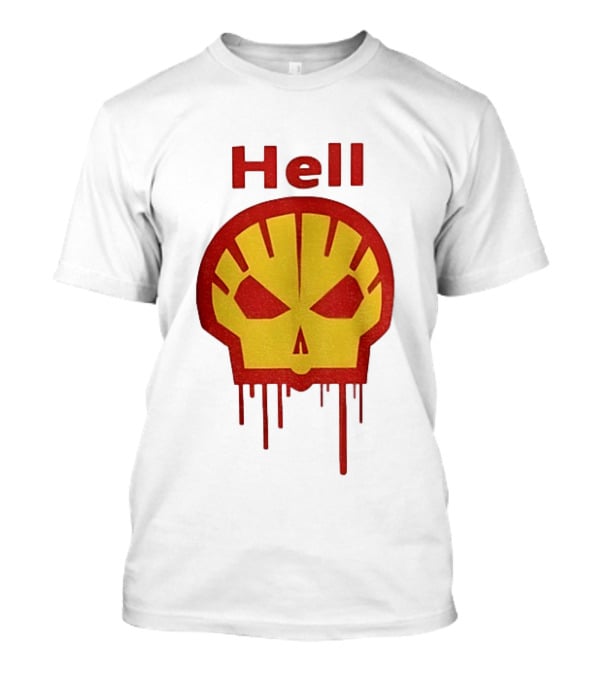 Hell Shell Dripping Skull Icon Red Yellow T-Shirt