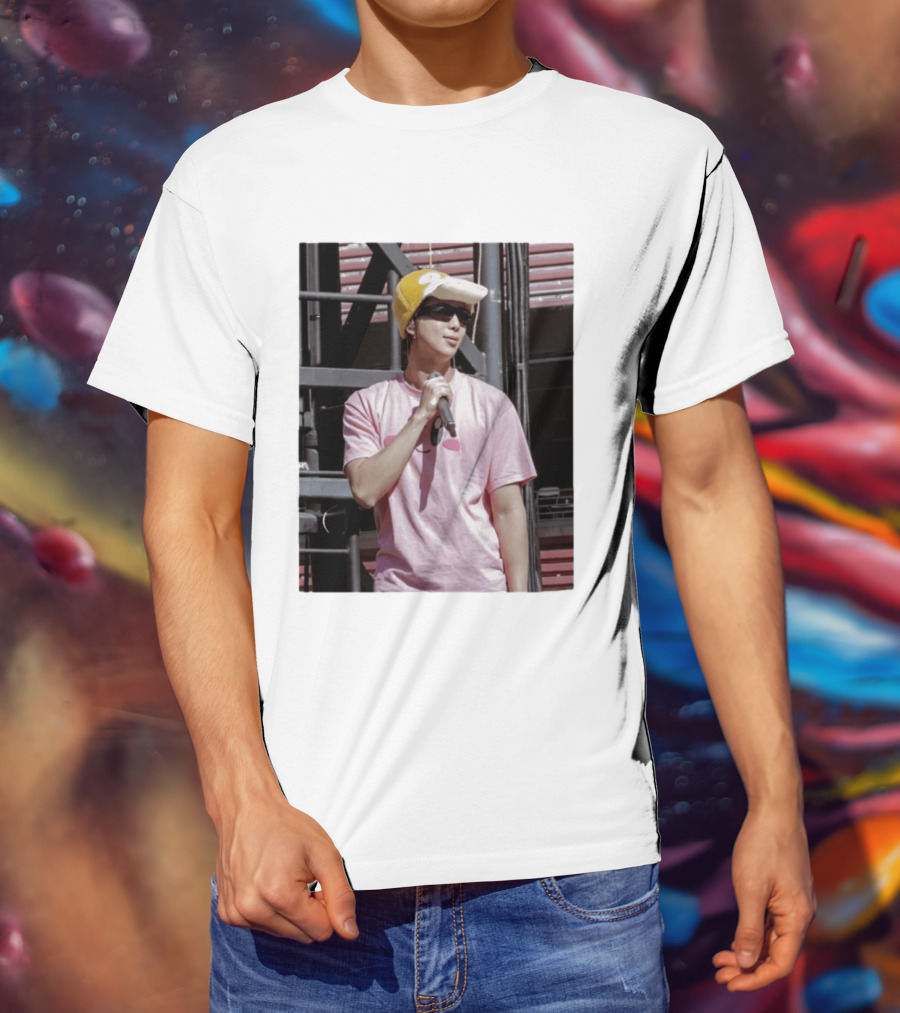 Namjoon Wearing Psyduck Hat Pink T T-Shirt