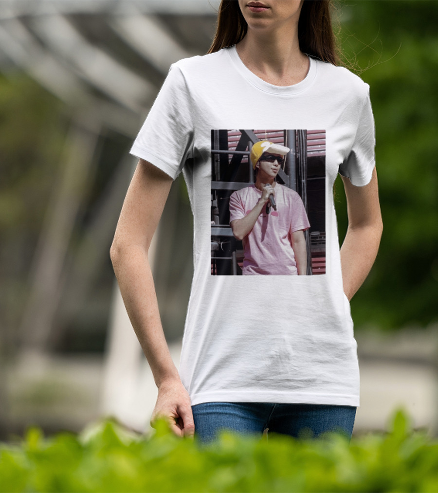 Namjoon Wearing Psyduck Hat Pink T T-Shirt