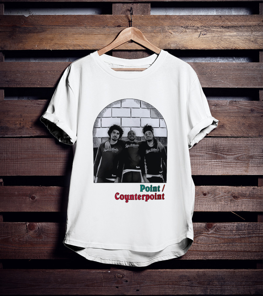 San Antonio Spurs Basketball Player Trio Point Counterpoint T-Shirt