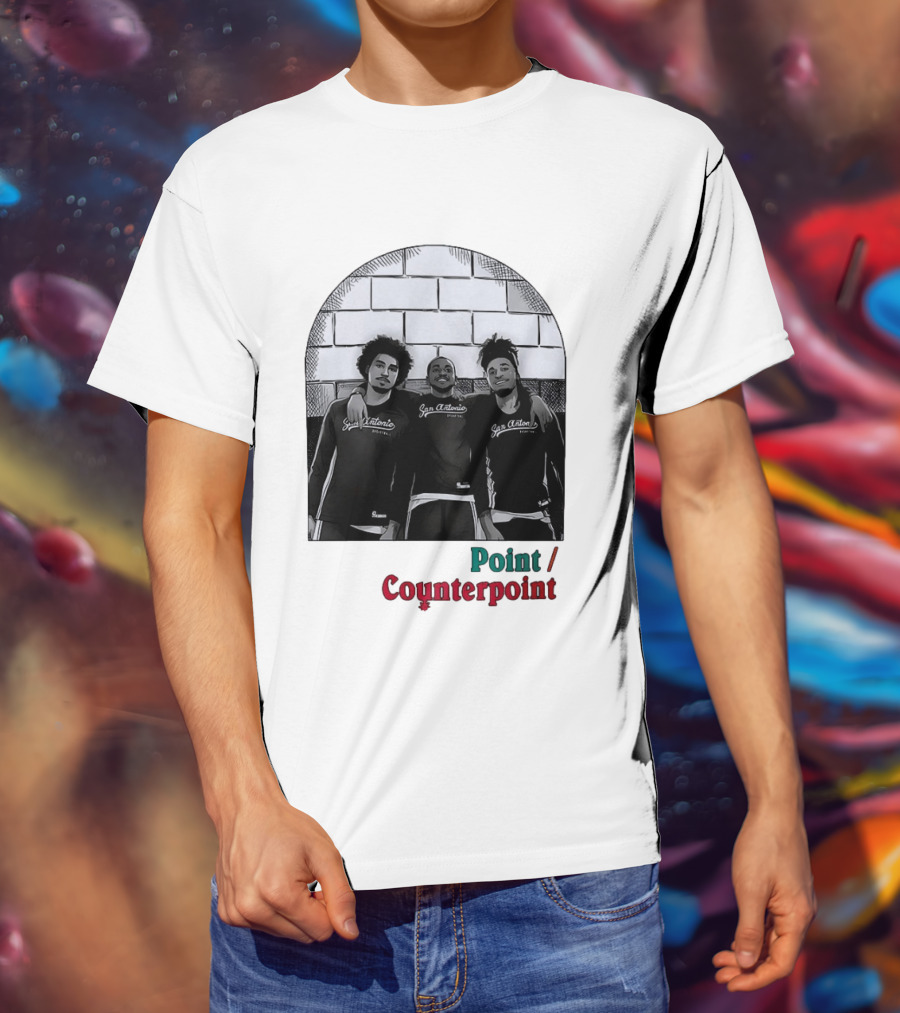 San Antonio Spurs Basketball Player Trio Point Counterpoint T-Shirt