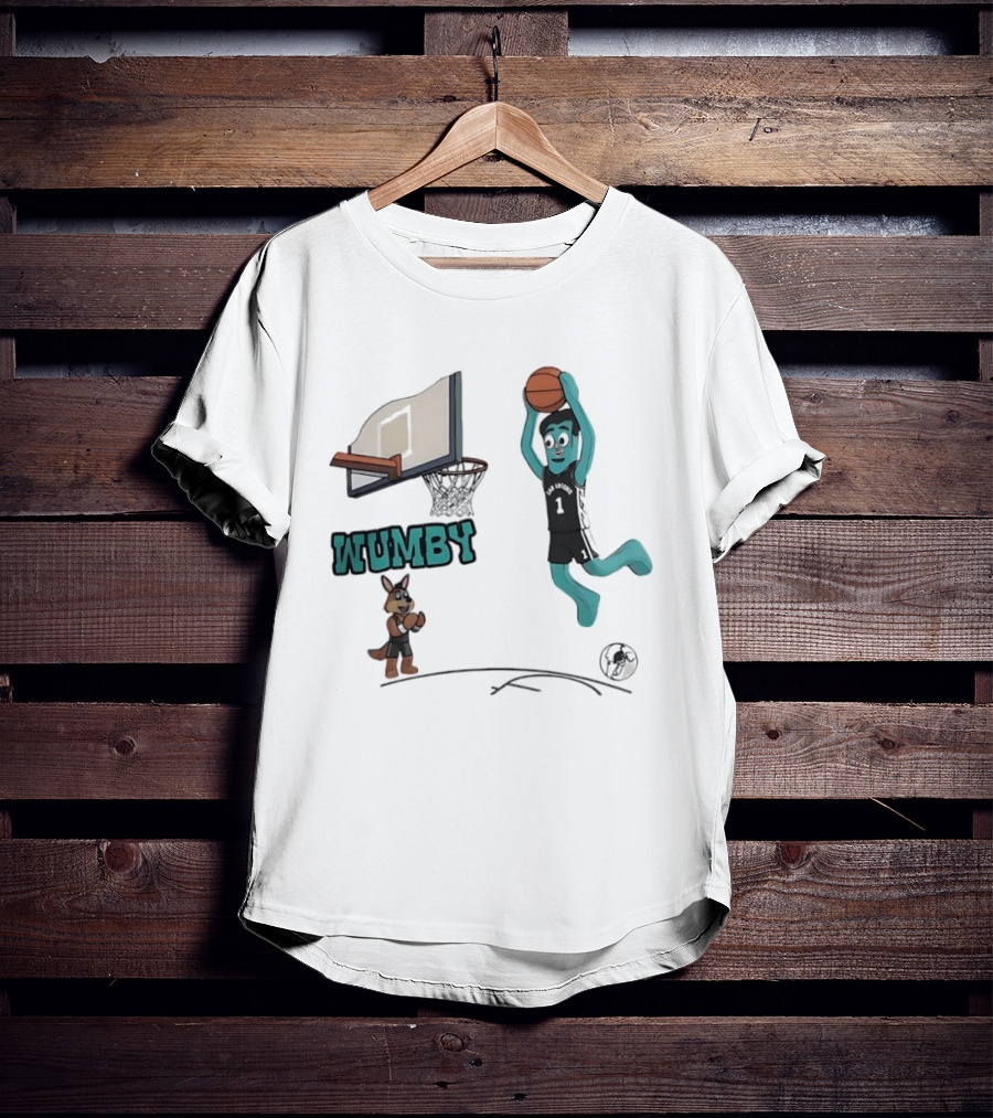 San Antonio Spurs Wumby Dunk Basketball Animated T-Shirt