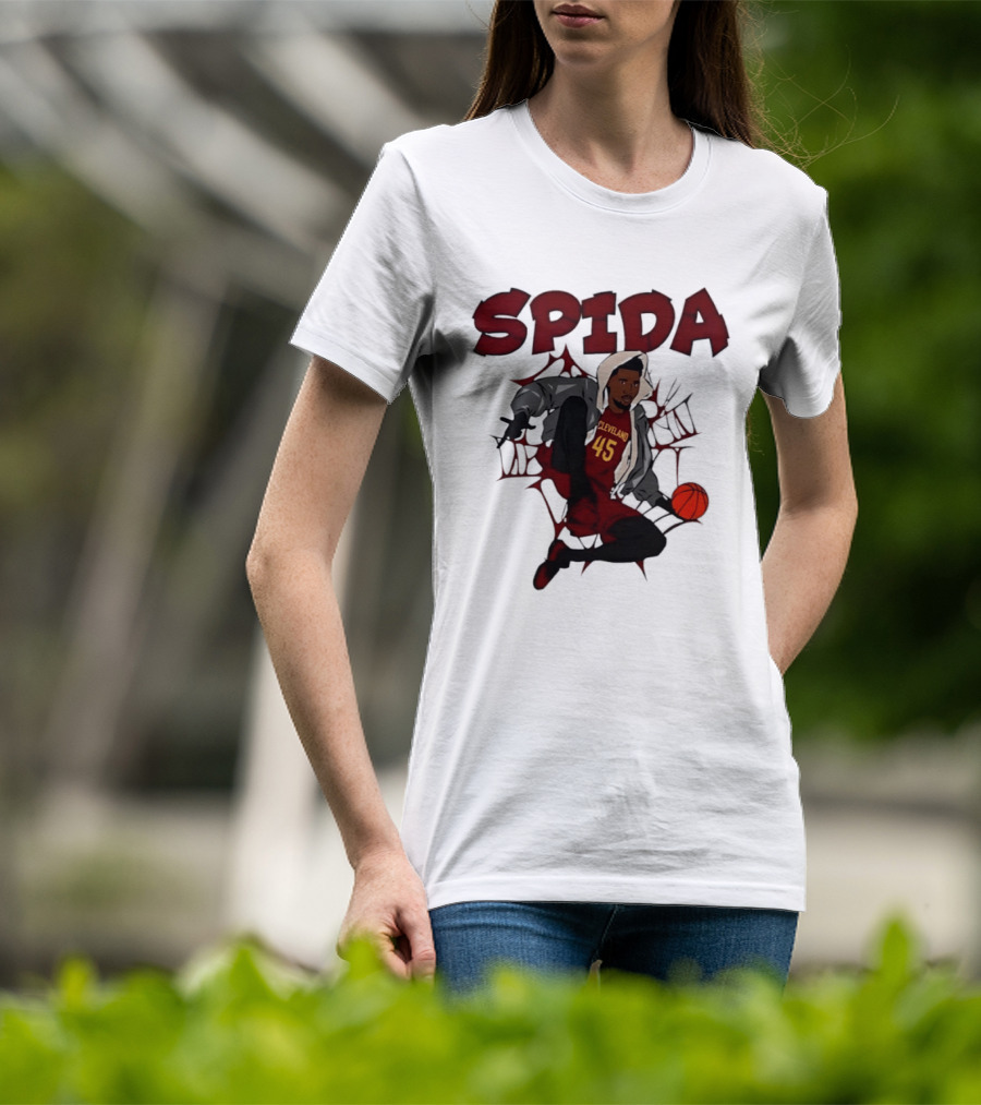 SPIDA Cleveland 45 Donovan Mitchell Basketball Spider Web T-Shirt
