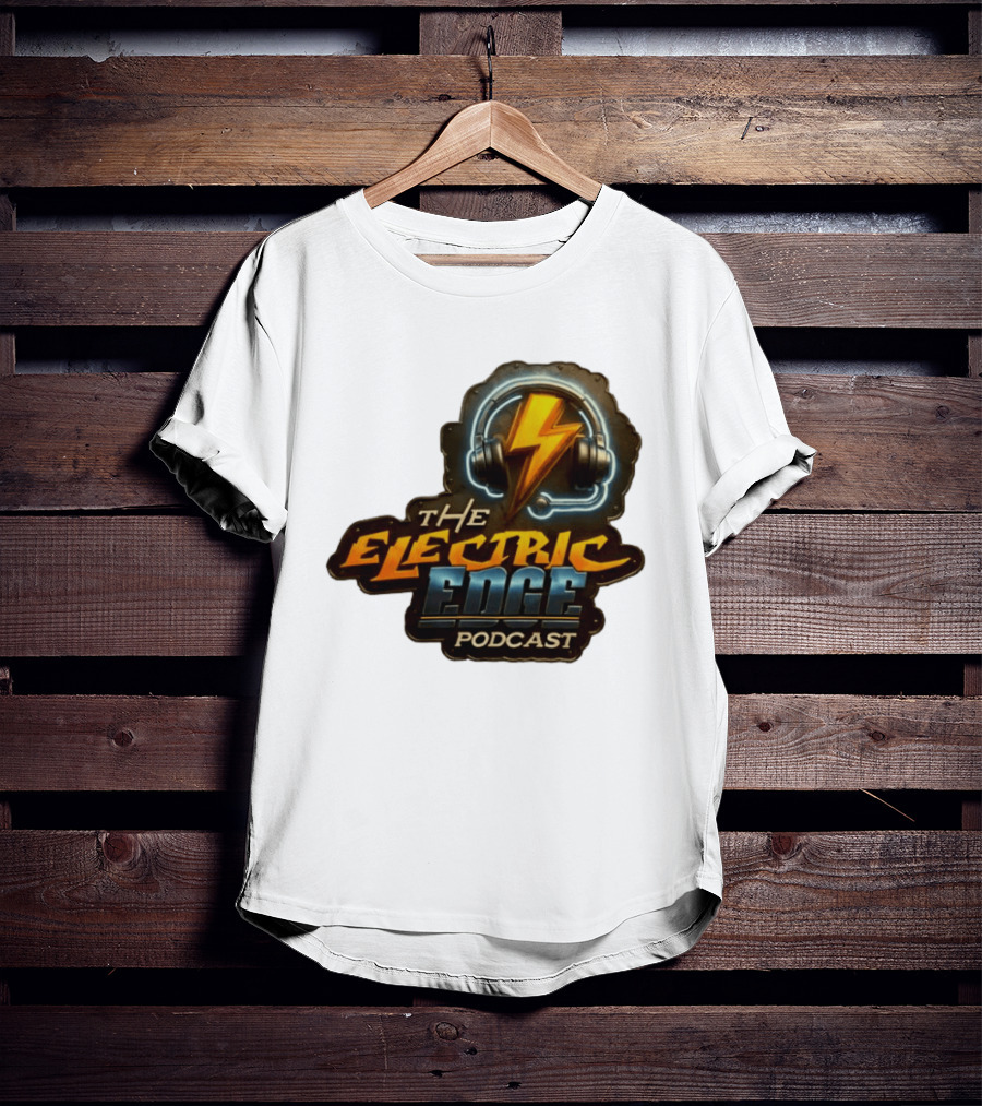The Electric Edge Podcast Headphone Lightning Bolt T-Shirt