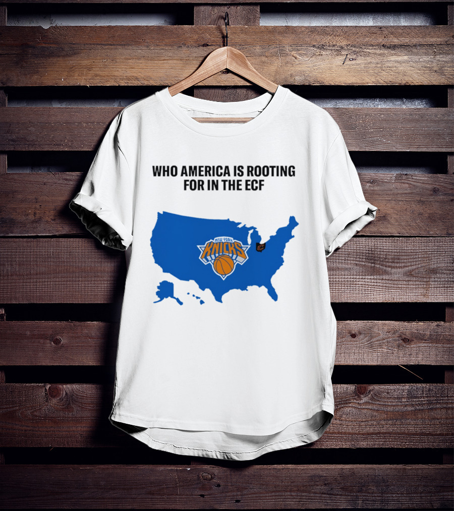 Who America Is Rooting For In The ECF Knicks USA Map Basketball T-Shirt