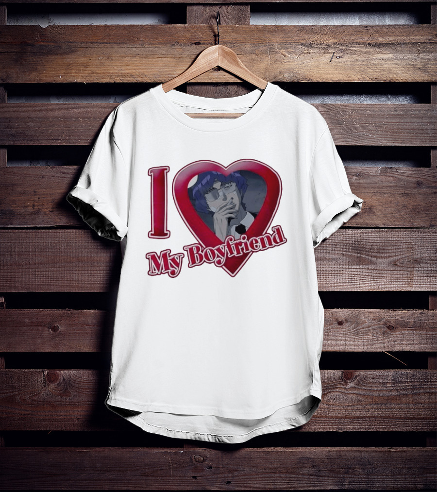 I Love My Boyfriend Heart Anime Style Wolf Keum Wind Breaker T-Shirt