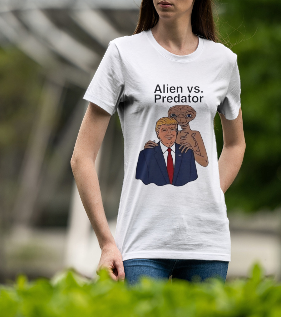 Alien Vs Predator Donald Trump ET Parody Fashion T-Shirt